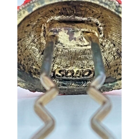 Vintage SOHO Signed‎ Hair Stick Red Crystal Mushroom Jewelry Gold Tone Metal HTF - Picture 6 of 16